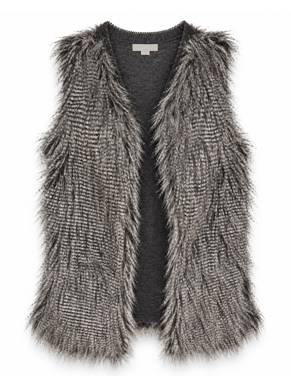 Design History Faux Fur Open Front Vest Womens Size XL